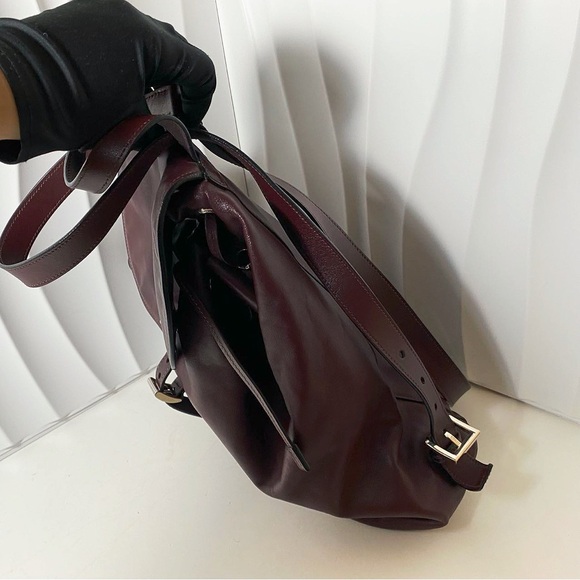 PRADA Burgundy Leather Drawstring Backpack - Picture 4 of 11